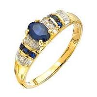 9 carat gold sapphire and diamond ring