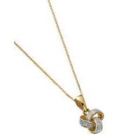 9 Carat Gold Diamond Knot Pendant