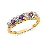 9 Carat Gold Gemstone & Diamond Set Ring