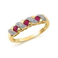 9 Carat Gold Gemstone & Diamond Set Ring