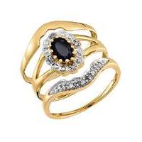 9 Carat Gold Sapphire & Diamond Ring Set