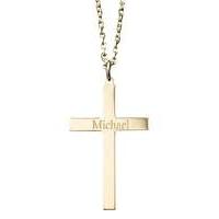 9 Carat Gold Personalised Cross Pendant