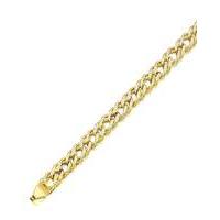 9 carat gold diamond cut curb bracelet