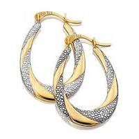 9 Carat Gold Two Tone Creole Earrings