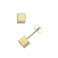 9 ct Gold Cube Stud Earrings.