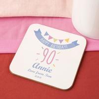 90th Birthday Drinks Coaster for Her