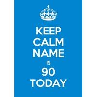 90th blue ninetieth birthday card