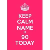 90th pink ninetieth birthday card