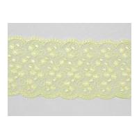 90mm Embroidered Tulle Scalloped Lace Trimming Yellow/Green