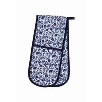 90 x 20cm Traditional Blue Double Oven Glove