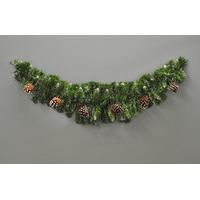90cm Mantlepiece Christmas Garland with Snow Tips and Pine Cones by Snowtime