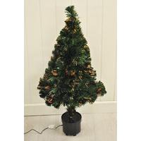 90cm Fibre Optic Artificial Green Christmas Tree by Kingfisher