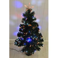 90cm led fibre optic artificial green christmas tree by kingfisher