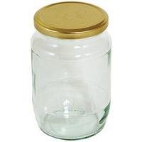 900g 32oz Round Pickling Jar With Gold Screw Top Lid
