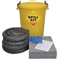 90 LITRE G/PURPOSE SPILL KIT IN ROUND YELLOW BIN