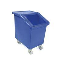 90L MOBILE STORAGE AND DISPENSE BIN - BLUE WITH CLEAR FLIP TOP LID