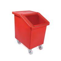 90l mobile storage and dispense bin yellow with clear flip top lid