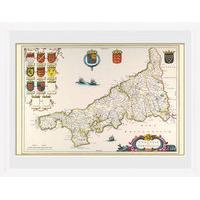 91.5cm x 61cm Map Of Cornwall Po...