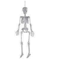 92cm Silver Glitter Skeleton Decoration