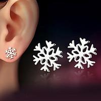 925 Sterling Silver Snowflake Earrings For Women Korean Style Stud Earrings Love Girlfriend Birthday New Year Gift