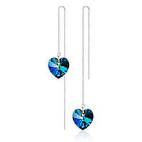 925 sterling silver earrings black heart sapphire drop earrings jewelr ...