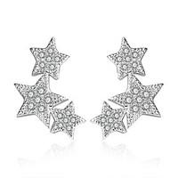925 Sterling Silver Necklace AAA Cubic Zirconia Stud Earrings Jewelry Star Party Daily Casual Sterling Silver 1 pair Silver
