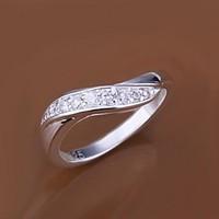 925 silver plated diamond zircon statement rings1 pc