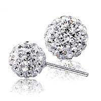 925 Silver Sterling Silver Jewelry Earrings Sample Rhinestone Beads Stud Earring 1Pair