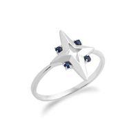 925 Sterling Silver 0.07ct Sapphire Star Ring