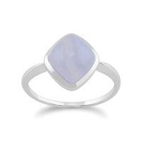 925 sterling silver 310ct blue lace agate ring