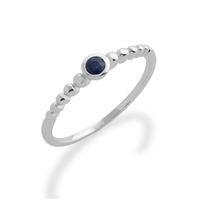 925 Sterling Silver 0.13ct Sapphire September Birthstone Stack Ring