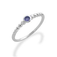 925 Sterling Silver 0.11ct Tanzanite December Birthstone Stack Ring