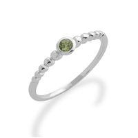 925 Sterling Silver 0.10ct Peridot August Birthstone Stack Ring