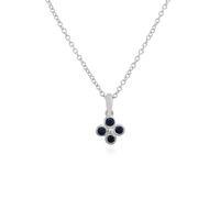 925 Sterling Silver 0.24ct Sapphire Pendant on 45cm Chain