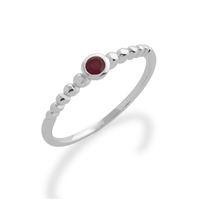 925 Sterling Silver 0.14ct Ruby July Birthstone Stack Ring