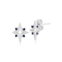 925 sterling silver 009ct sapphire star stud earrings