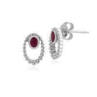 925 Sterling Silver 0.34ct Ruby Stud Earrings
