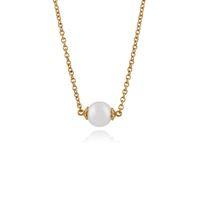 925 Gold Plated Sterling Silver 2.30ct Freshwater Pearl 45cm Necklace