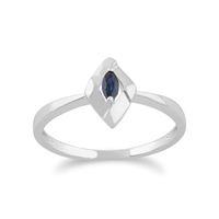 925 Sterling Silver 0.10ct Sapphire Crossover Ring