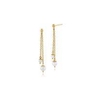 925 Gold Plated Sterling Silver 1.40ct Freshwater Pearl Drop Earrings