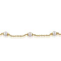 925 gold plated sterling silver 466ct freshwater pearl 19cm bracelet