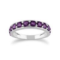 925 sterling silver 127ct amethyst half eternity ring