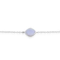 925 Sterling Silver 1.47ct Blue Lace Agate 18cm Bracelet