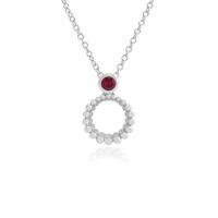 925 Sterling Silver 0.14ct Ruby Pendant on 45cm Chain