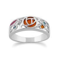 925 sterling silver 003ct marcasite rennie mackintosh style art nouvea ...