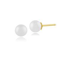 925 Gold Plated Sterling Silver 1.03ct Freshwater Pearl Stud Earrings