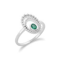 925 sterling silver 018ct emerald ring