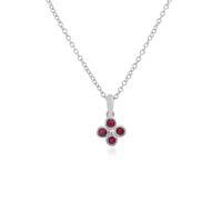 925 Sterling Silver 0.25ct Ruby Pendant on 45cm Chain