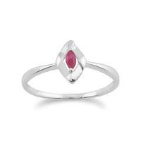 925 Sterling Silver 0.10ct Ruby Crossover Ring