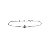 925 Sterling Silver 0.07ct Peridot Floral 19cm Bracelet